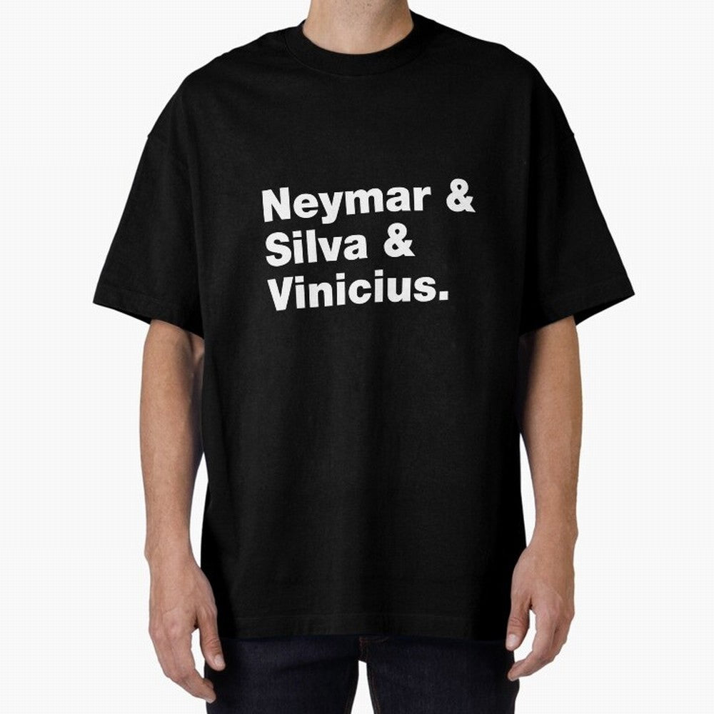 Neymar + Silva + Vinicius - Brazil Brazilian World Cup Squad Team Players Football Soccer Qatar WC 22 Oversized T-Shirt Bring a Vintage Feel to Match Day Hype around FIFA World Cup 2026 Group Stage, Haaland, England, Stadium Chants, National Pride,