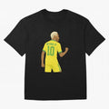 Neymar Jr in Yellow Glory Sticker Oversized T-Shirt Bring a Vintage Feel to FIFA World Cup 2026 Group Stage for Fans of Cristiano Ronaldo, Haaland and CR7 and France and Portugal, Bringing Vintage Soccer Flavor, Modern Football Stars, National