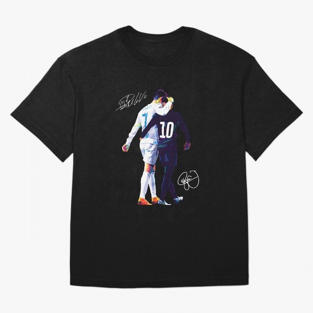 Cristiano Ronaldo and Neymar Jr Wpap Art Oversized T-Shirt Join the Countdown to FIFA World Cup 2026 Group Stage for Fans of Neymar, Haaland and Cristiano Ronaldo and Portugal, Bringing Worldwide Fan Energy, Dramatic Goals, Stadium Lights and