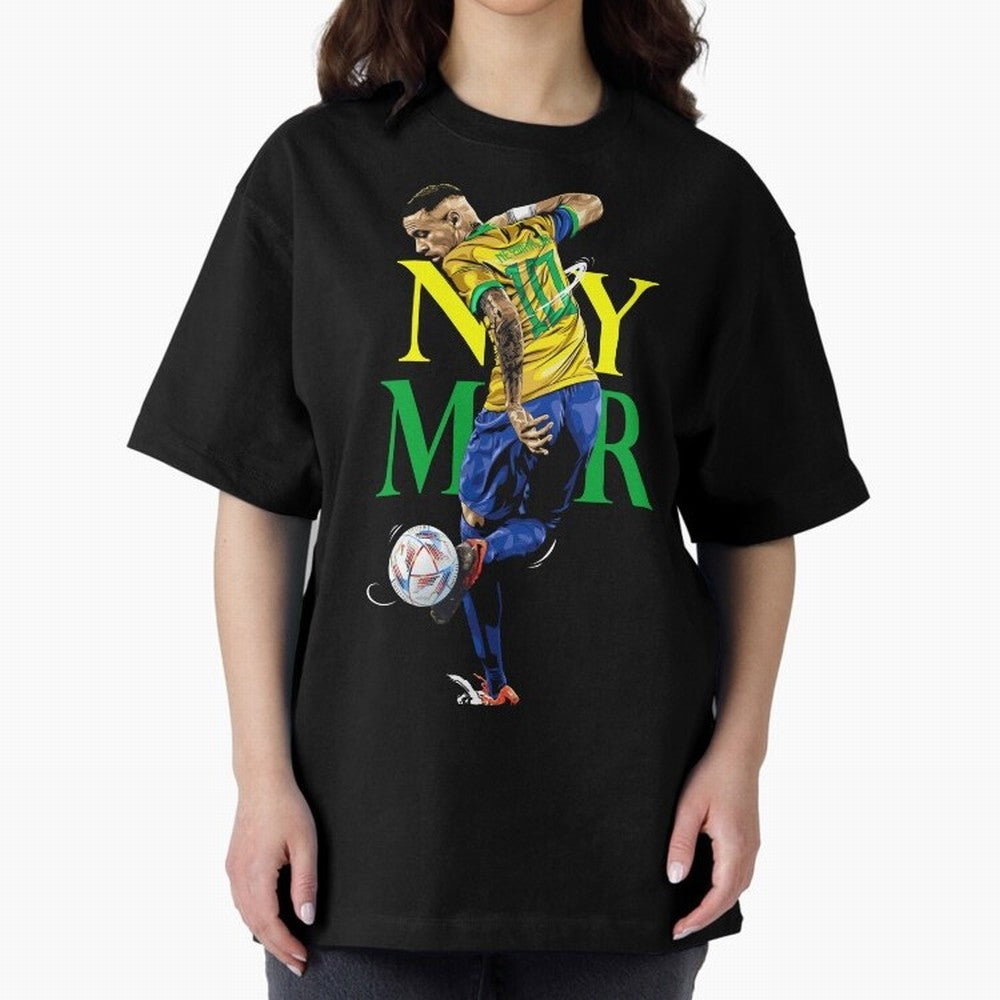 Neymar JR Brazil Oversized T-Shirt Elevate the FIFA World Cup 2026 USA Canada Mexico Journey through Cristiano Ronaldo Highlights, Brazil, Portugal and Argentina Pride, Vintage Soccer Flavor, Modern Football Stars, National Flags and Final Night