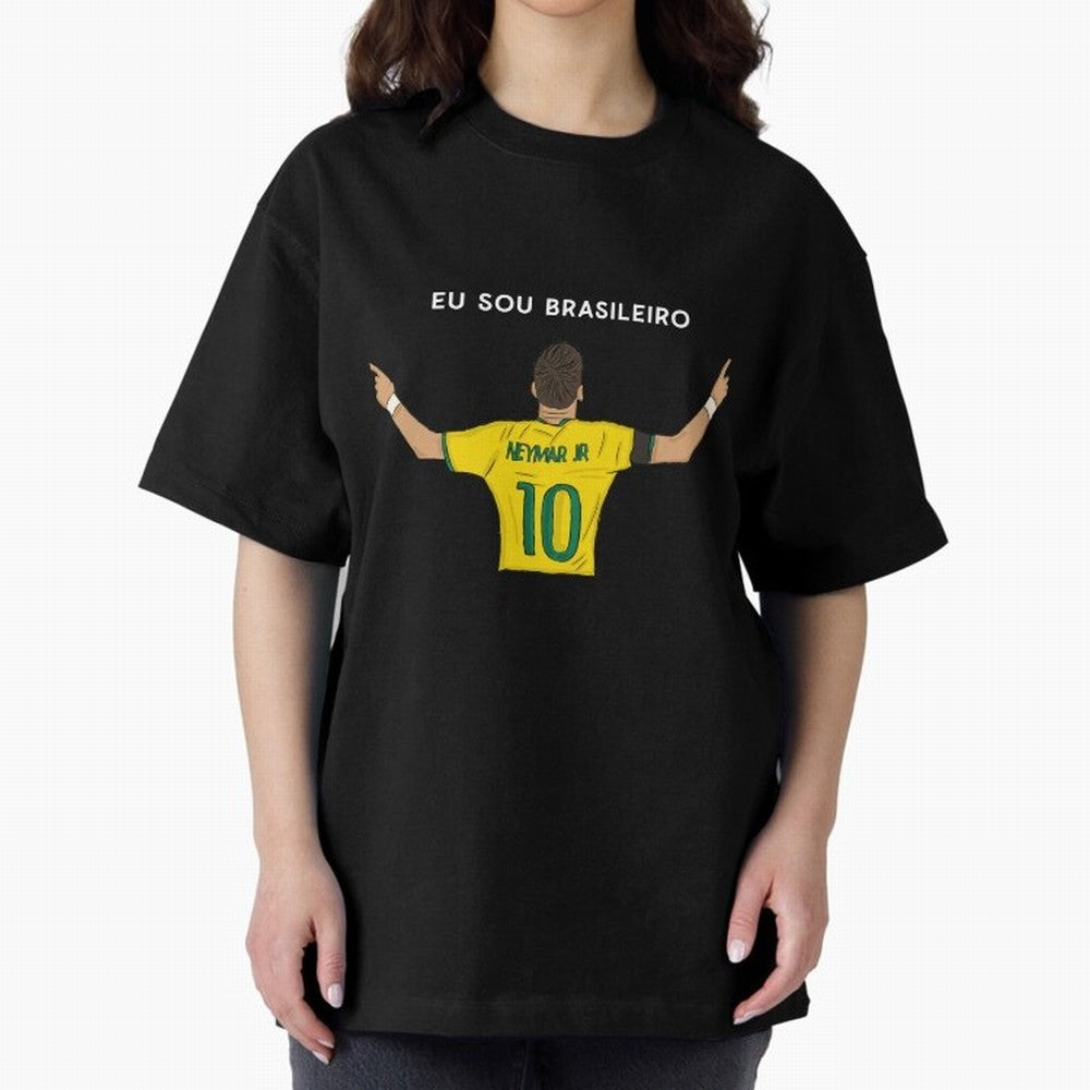 Neymar Jr Brazil Oversized T-Shirt Celebrate Golden Goal Energy in the FIFA World Cup 2026 Journey through Haaland and Mbappe Highlights, England and Germany Pride, Championship Spirit, Famous Goals, Roaring Crowds and International Football Unity;