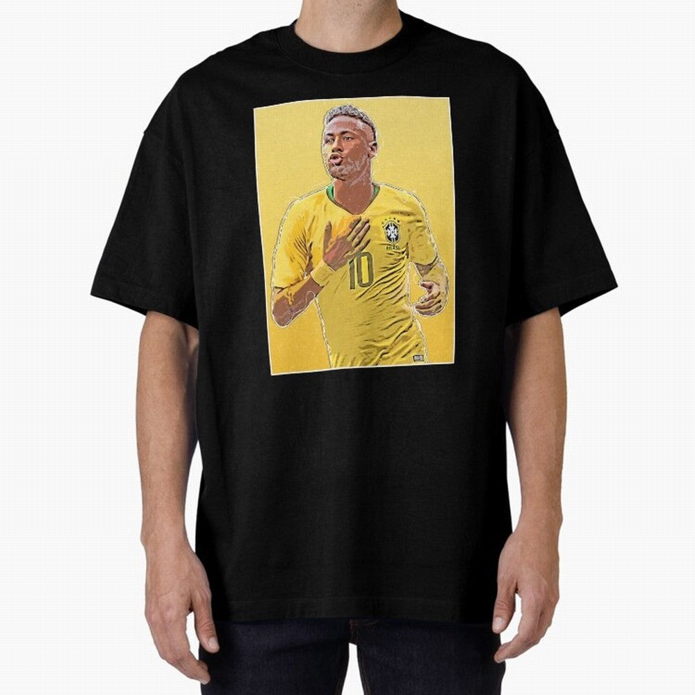 Neymar Oversized T-Shirt Relive FIFA World Cup 2026 USA Canada Mexico Driven by Mbappe and Neymar, Brazil Energy, Football Festival Excitement, Trophy Ambitions, Country Rivalries and Star Player Buzz; Made for Die Hard Supporters, Soccer Lovers,
