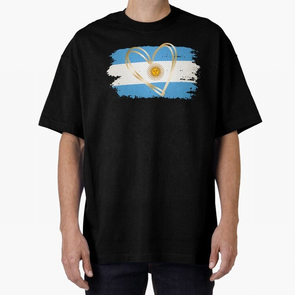 ARGENTINA FLAG WITH GOLDEN HEART Classic T-Shirt Treasure the FIFA World Cup 2026 USA Canada Mexico Journey through CR7 and Messi Highlights, Brazil Pride, Soccer Culture, Superstar Moments, National Team Dreams and Competitive Fire; Ideal for Fans
