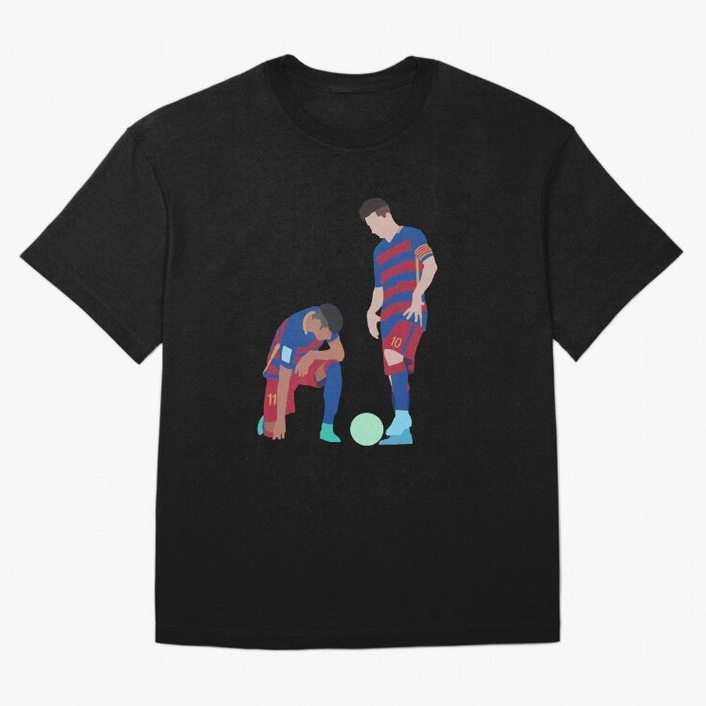 Messi and Neymar Football Free Kick Classic T-Shirt Back Your Heroes with FIFA World Cup 2026 Group Stage Connected to Haaland, Brazil Energy, Soccer Culture, Superstar Moments, National Team Dreams and Competitive Fire; Ideal for Fans Who Follow