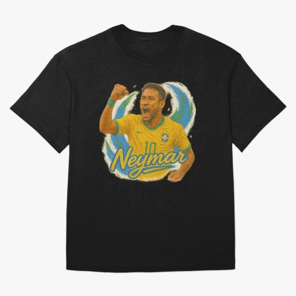Neymar Brazil Art ¨C Dynamic Football Superstar Tribute Design	 Oversized T-Shirt Follow Every Goal of the FIFA World Cup 2026 Group Stage Journey through Neymar Highlights, Argentina, France and Brazil Pride, Match Day Excitement, Supporter