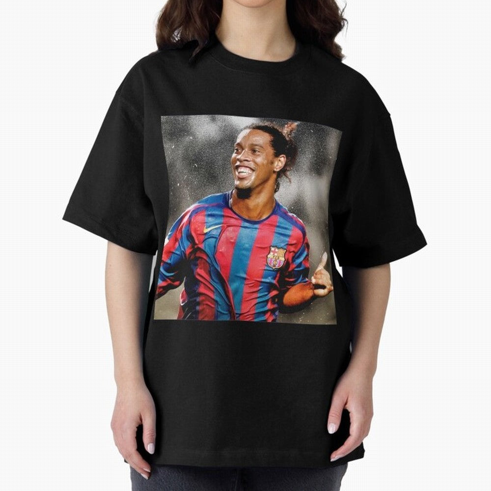 ronaldinho Classic T-Shirt Celebrate Football Heritage in FIFA World Cup 2026 USA Canada Mexico Highlighting Haaland and Mbappe, Argentina and Brazil Energy, Championship Spirit, Famous Goals, Roaring Crowds and International Football Unity;