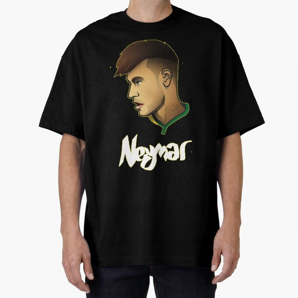 Neymar jr Team Brazil Oversized T-Shirt Relive Legendary Nights from FIFA World Cup 2026 USA Canada Mexico Highlighting Haaland and Mbappe, Spain and Netherlands Energy, Football Passion, Legendary Performances, Festival Vibes and Supporter