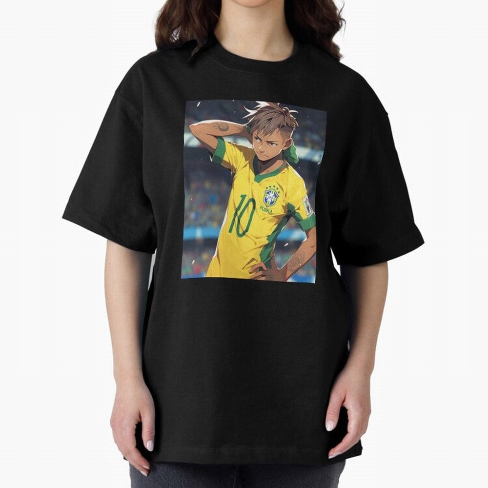 Neymar Anime Soccer Classic T-Shirt Feel the Trophy Chase of FIFA World Cup 2026 USA Canada Mexico Spirit, Centered on England, France and Netherlands, Cristiano Ronaldo, Worldwide Fan Energy, Dramatic Goals, Stadium Lights and Championship