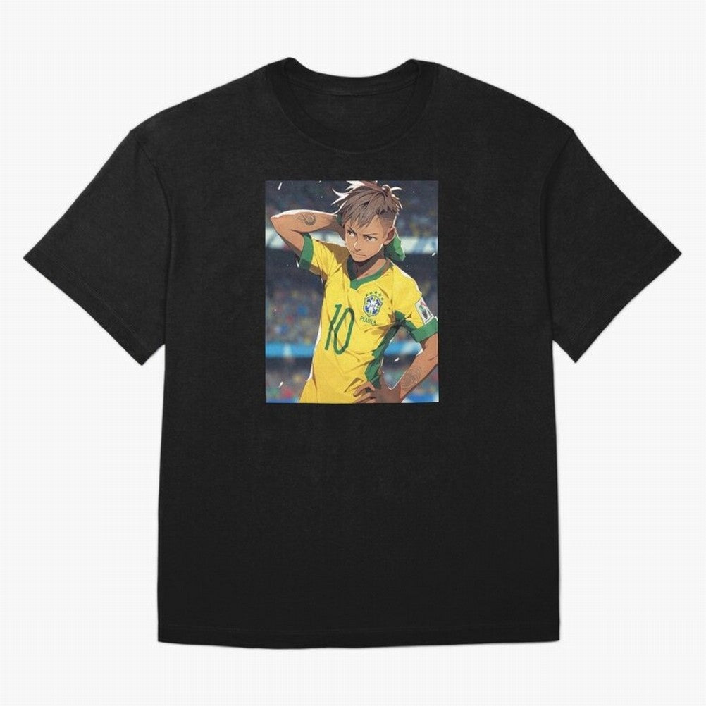 Neymar Anime Soccer Classic T-Shirt Feel the Trophy Chase of FIFA World Cup 2026 USA Canada Mexico Spirit, Centered on England, France and Netherlands, Cristiano Ronaldo, Worldwide Fan Energy, Dramatic Goals, Stadium Lights and Championship