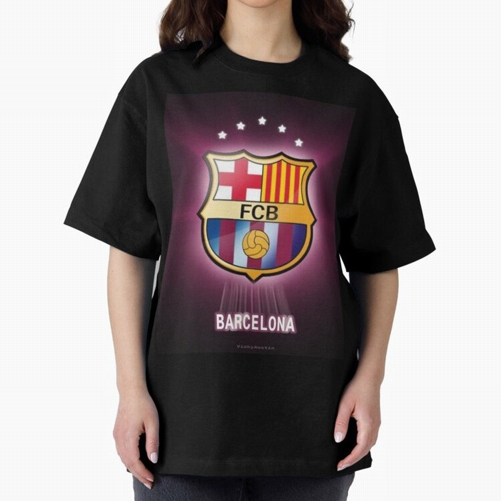 barcelona Oversized T-Shirt Unlock Match Day Hype around FIFA World Cup 2026 USA Canada Mexico, Mbappe and Neymar, France, Match Day Excitement, Supporter Culture, Golden Goals and Global Football Passion; Built for Supporters Chasing Trophy