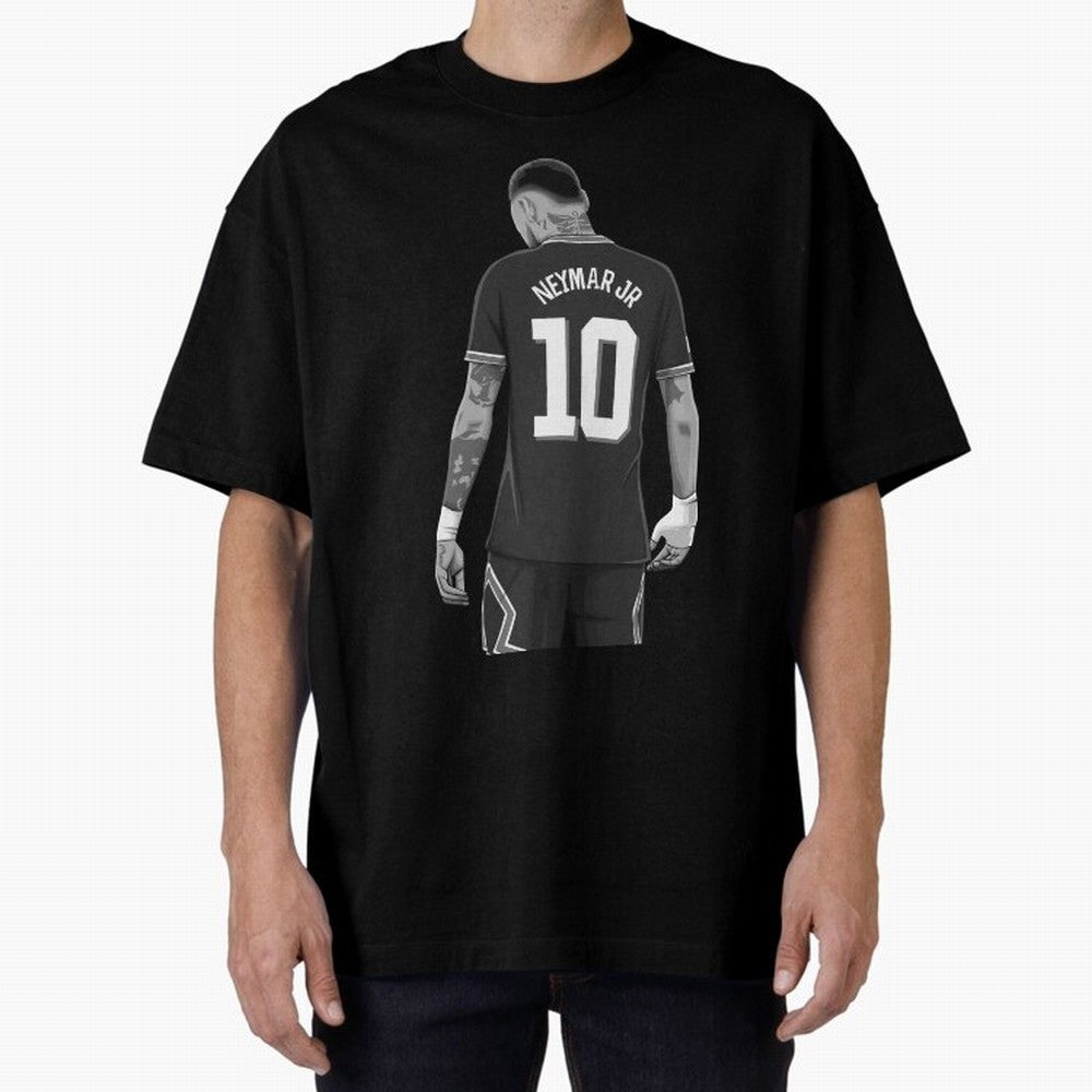 Neymar Jr Black and White Version Oversized T-Shirt Bring International Match Energy to FIFA World Cup 2026 USA Canada Mexico Spirit, Built around England, Cristiano Ronaldo, Worldwide Fan Energy, Dramatic Goals, Stadium Lights and Championship