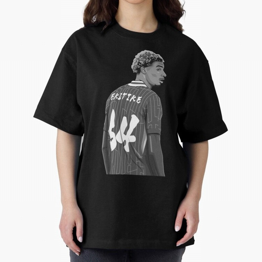Hugo Ekitike Black and White Version Classic T-Shirt Feel the Trophy Chase of Global Football Passion for FIFA World Cup 2026 USA Canada Mexico, Driven by Cristiano Ronaldo, England and Germany, Supporter Pride, Iconic Celebrations, Legendary Names