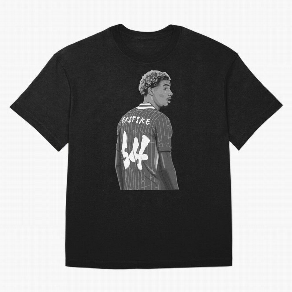 Hugo Ekitike Black and White Version Classic T-Shirt Feel the Trophy Chase of Global Football Passion for FIFA World Cup 2026 USA Canada Mexico, Driven by Cristiano Ronaldo, England and Germany, Supporter Pride, Iconic Celebrations, Legendary Names