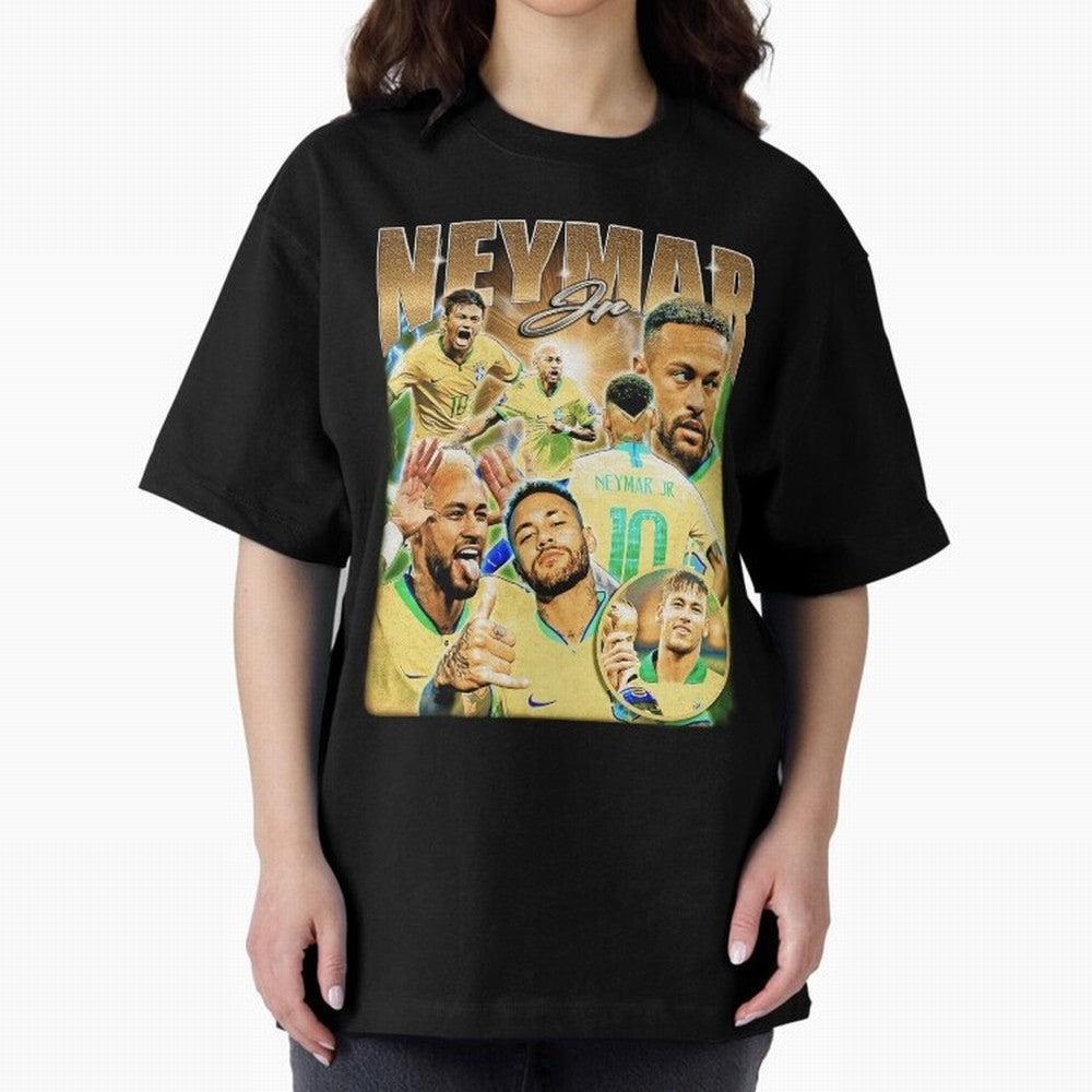 The Best Neymar 10 Vintage 90s Vintage Bootleg Style Oversized T-Shirt Join the Countdown to Match Day Hype around FIFA World Cup 2026, CR7, Spain, Supporter Pride, Iconic Celebrations, Legendary Names and Global Match Day Energy; Perfect for Fans,