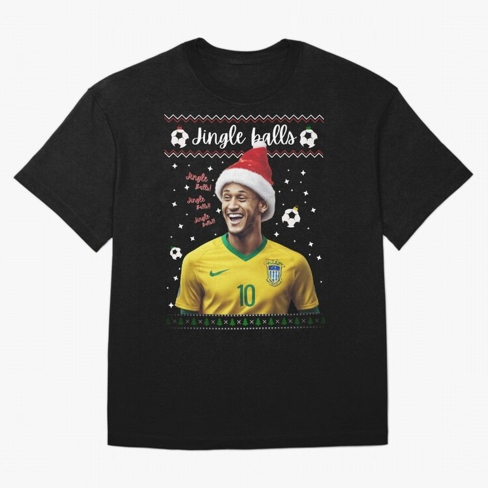 Jingle Balls Christmas Football Fan Art with Santa Neymar Active T-Shirt Celebrate Fan Culture around Global Football Passion for FIFA World Cup 2026 USA Canada Mexico, Filled with Mbappe, Argentina and Brazil, Fan Favorite Moments, National Team