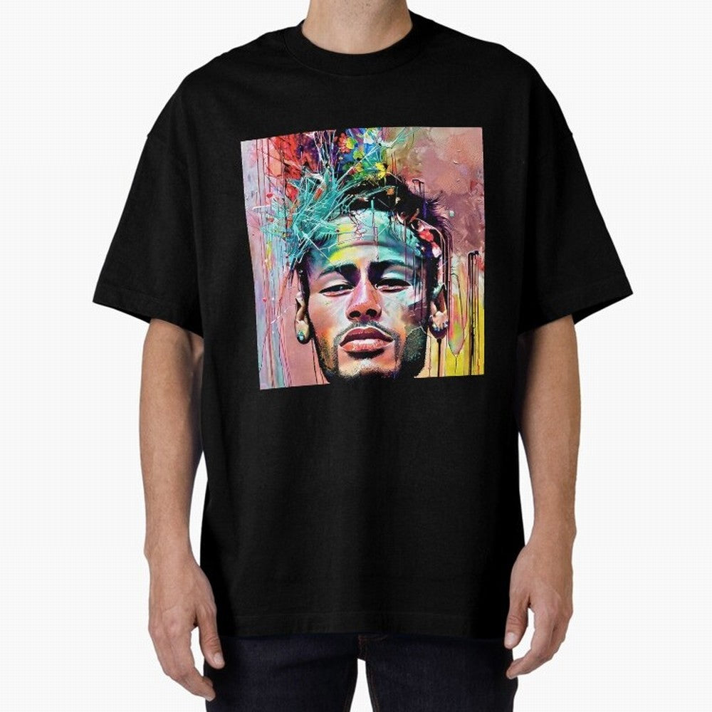 Colorful Neymar Oversized T-Shirt Share the Excitement of FIFA World Cup 2026 for Fans of Messi and England and Germany, Bringing Football Festival Excitement, Trophy Ambitions, Country Rivalries and Star Player Buzz; Ideal for Fans Who Follow