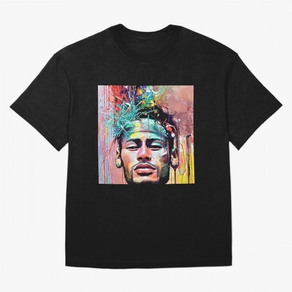 Colorful Neymar Oversized T-Shirt Share the Excitement of FIFA World Cup 2026 for Fans of Messi and England and Germany, Bringing Football Festival Excitement, Trophy Ambitions, Country Rivalries and Star Player Buzz; Ideal for Fans Who Follow