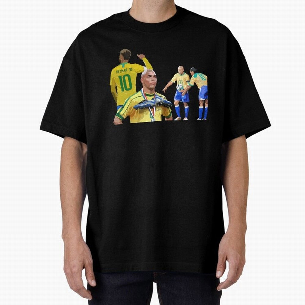 Brazilian Icons Oversized T-Shirt Carry National Pride through FIFA World Cup 2026 Spirit, Inspired by Portugal, Spain and Germany, Messi, CR7 and Mbappe, Stadium Memories, Football Loyalty, International Chants and Championship Tradition; Perfect