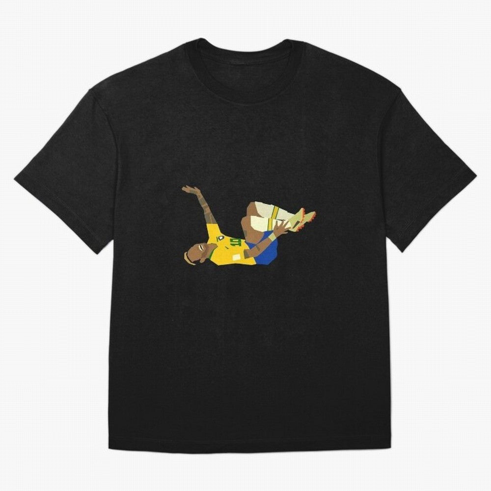 Falling Brazilian Player Classic T-Shirt Feel the Heartbeat of Match Day Hype around FIFA World Cup 2026, Mbappe and Neymar, France and Portugal, Vintage Soccer Flavor, Modern Football Stars, National Flags and Final Night Emotion; Created for