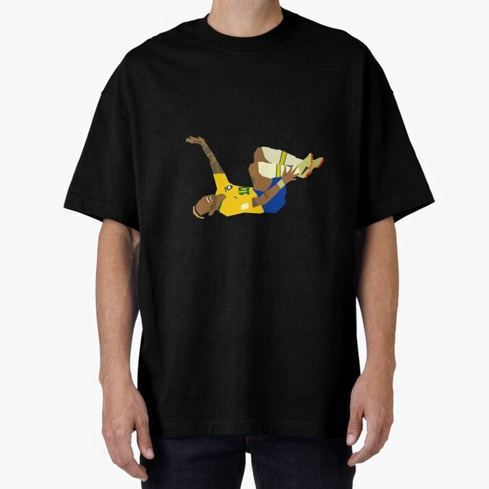 Falling Brazilian Player Classic T-Shirt Feel the Heartbeat of Match Day Hype around FIFA World Cup 2026, Mbappe and Neymar, France and Portugal, Vintage Soccer Flavor, Modern Football Stars, National Flags and Final Night Emotion; Created for