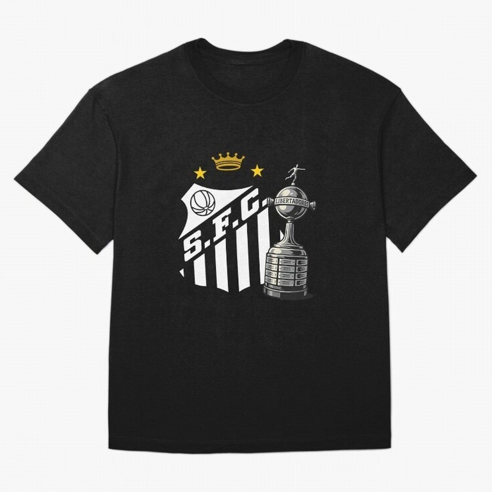 Santos Of Brazil With The Libertadores Cup Oversized T-Shirt Make the Season About FIFA World Cup 2026 USA Canada Mexico Capturing CR7, France Energy, Football Festival Excitement, Trophy Ambitions, Country Rivalries and Star Player Buzz; Great for