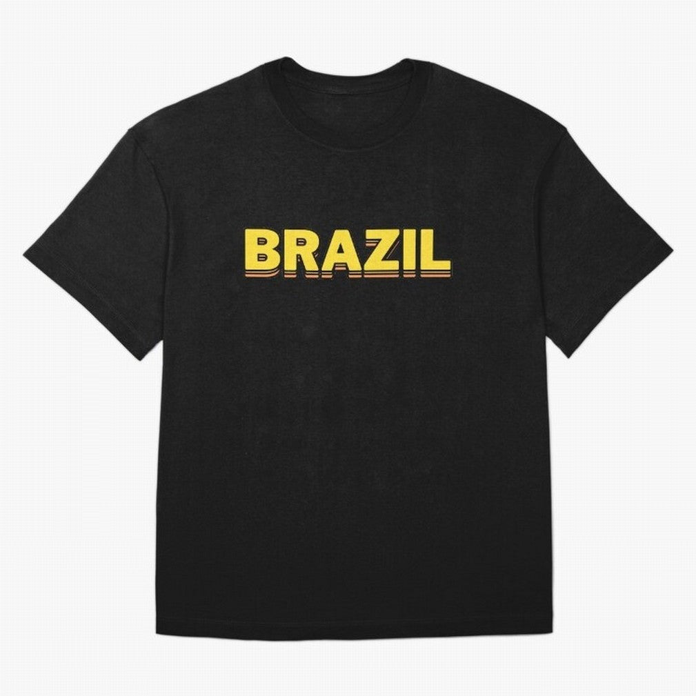 Brazil, yellow 3d sign Classic T-Shirt Represent the Passion of Match Day Hype around FIFA World Cup 2026 Group Stage, Mbappe and Neymar, Brazil, Portugal and Argentina, Classic Soccer Heritage, Championship Pressure, Fan Loyalty and International