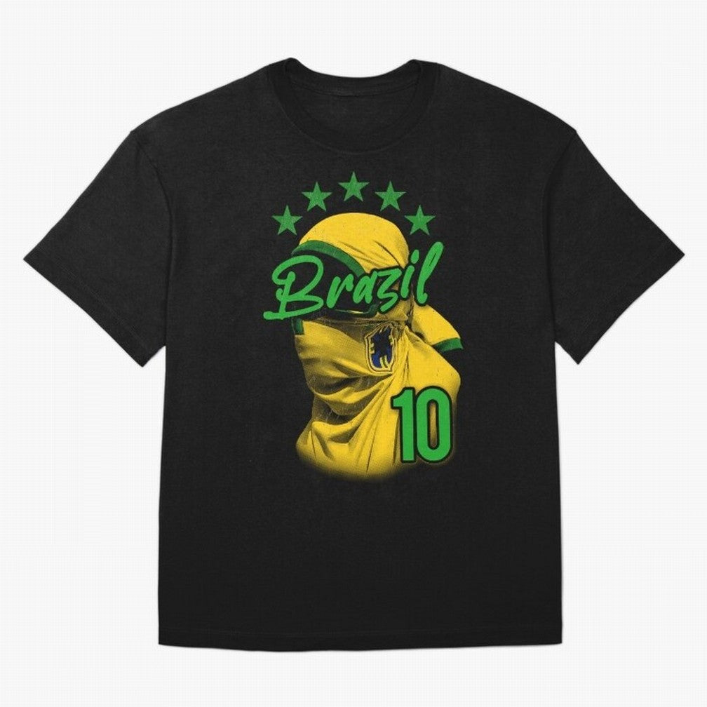 Design Brazil 10 Classic T-Shirt Celebrate Unforgettable Nights in Global Football Passion for FIFA World Cup 2026 Group Stage, Inspired by Neymar, England and Germany, Sports Nostalgia, International Competition, Famous Players and Unforgettable