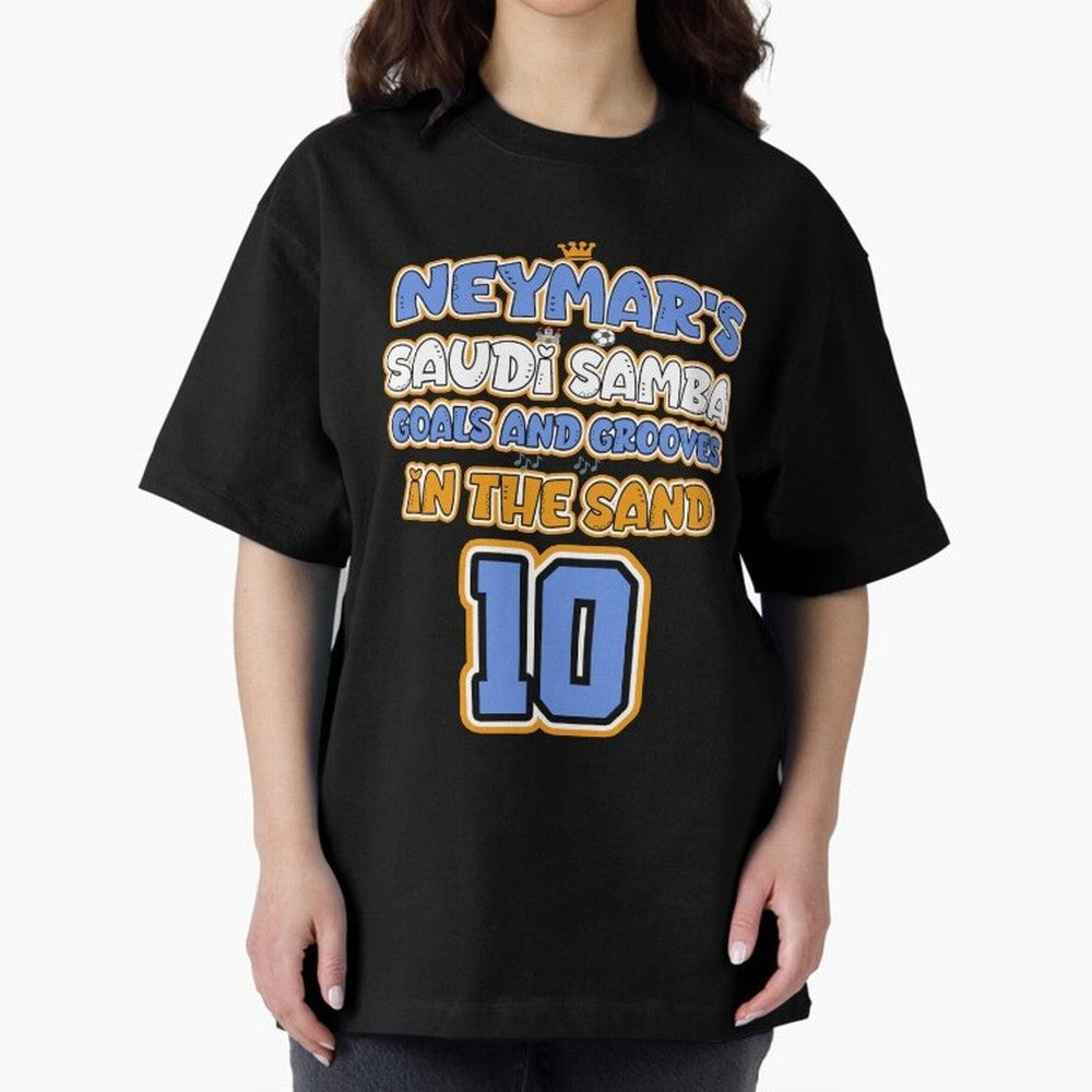 SAUDI SAMBA GOALS & GROOVES Oversized T-Shirt Capture Stadium Memories from Match Day Hype around FIFA World Cup 2026, Neymar, Brazil, Worldwide Fan Energy, Dramatic Goals, Stadium Lights and Championship Celebrations; Perfect for Supporters Who