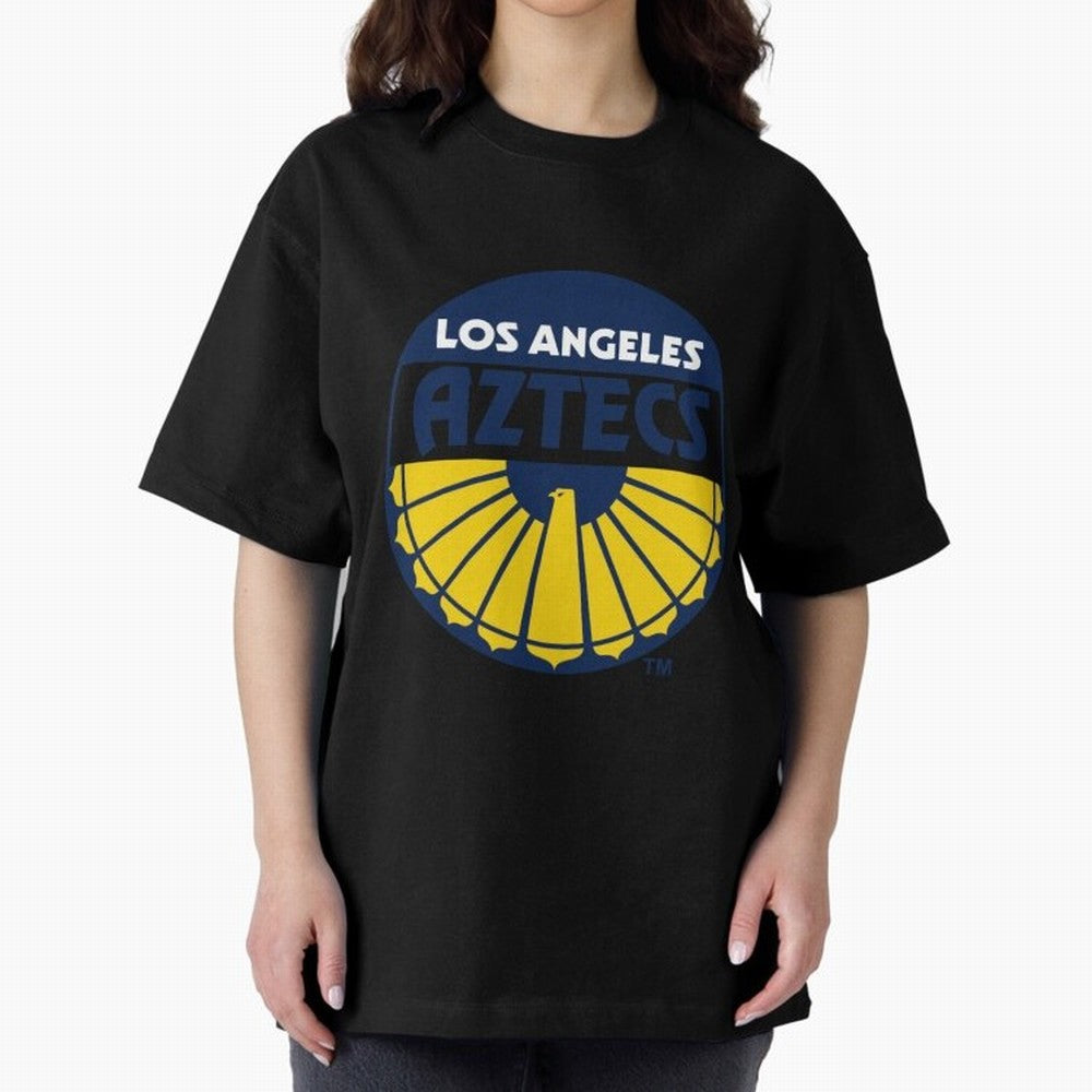 LA AZTECS200 Oversized T-Shirt Celebrate Soccer Greatness during FIFA World Cup 2026 Celebrating Haaland and Mbappe, Brazil Energy, Vintage Soccer Flavor, Modern Football Stars, National Flags and Final Night Emotion; Ideal for Fans Who Follow