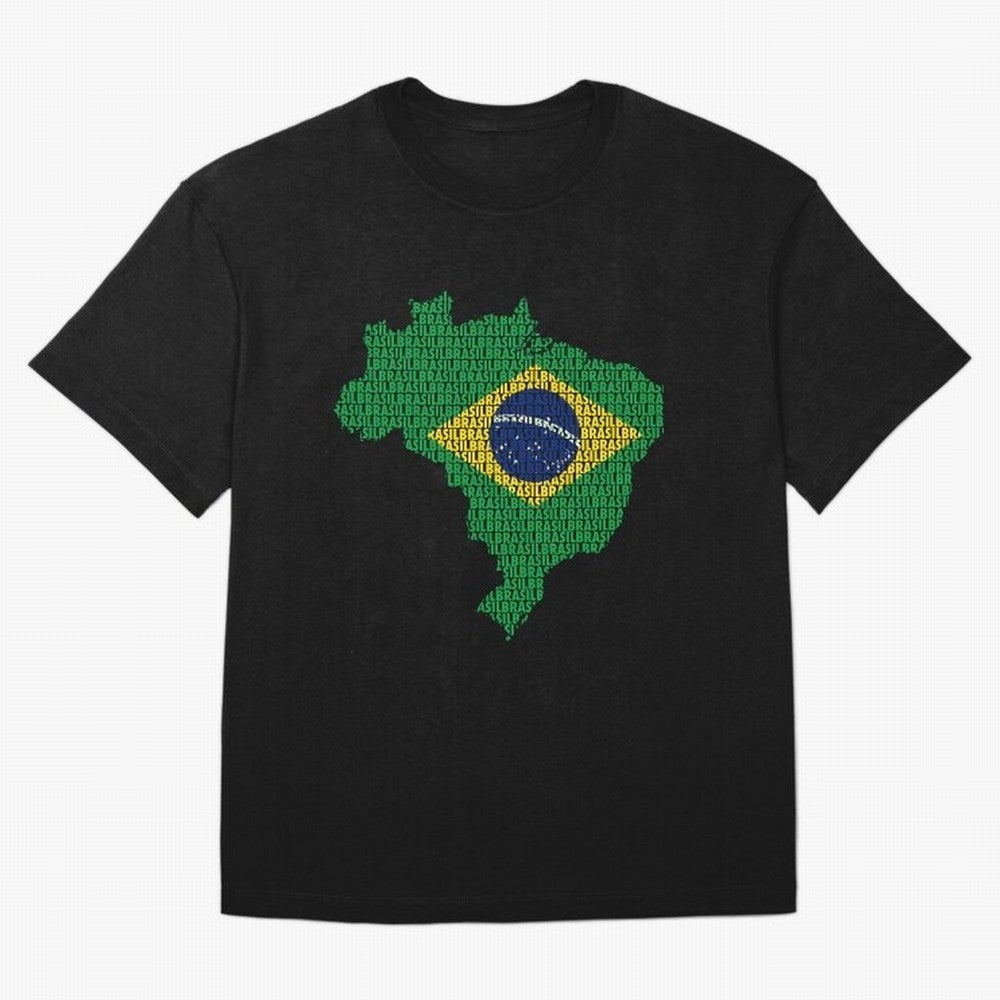 Map of Brazil (Brasil) Classic T-Shirt Bring World Football Passion into the FIFA World Cup 2026 USA Canada Mexico Journey through CR7 Highlights, England Pride, Champion Mindset, Group Stage Buzz, Knockout Tension and Passionate Fan Culture; Great