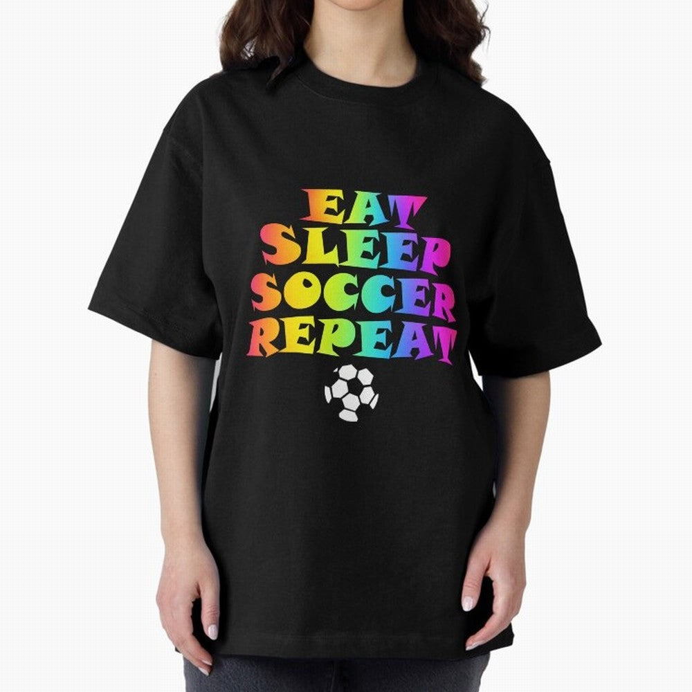 Eat Sleep Soccer Repeat - Football Active T-Shirt Showcase Match Day Hype around FIFA World Cup 2026, Messi and Cristiano Ronaldo, France, Vintage Soccer Flavor, Modern Football Stars, National Flags and Final Night Emotion; Perfect for People Who