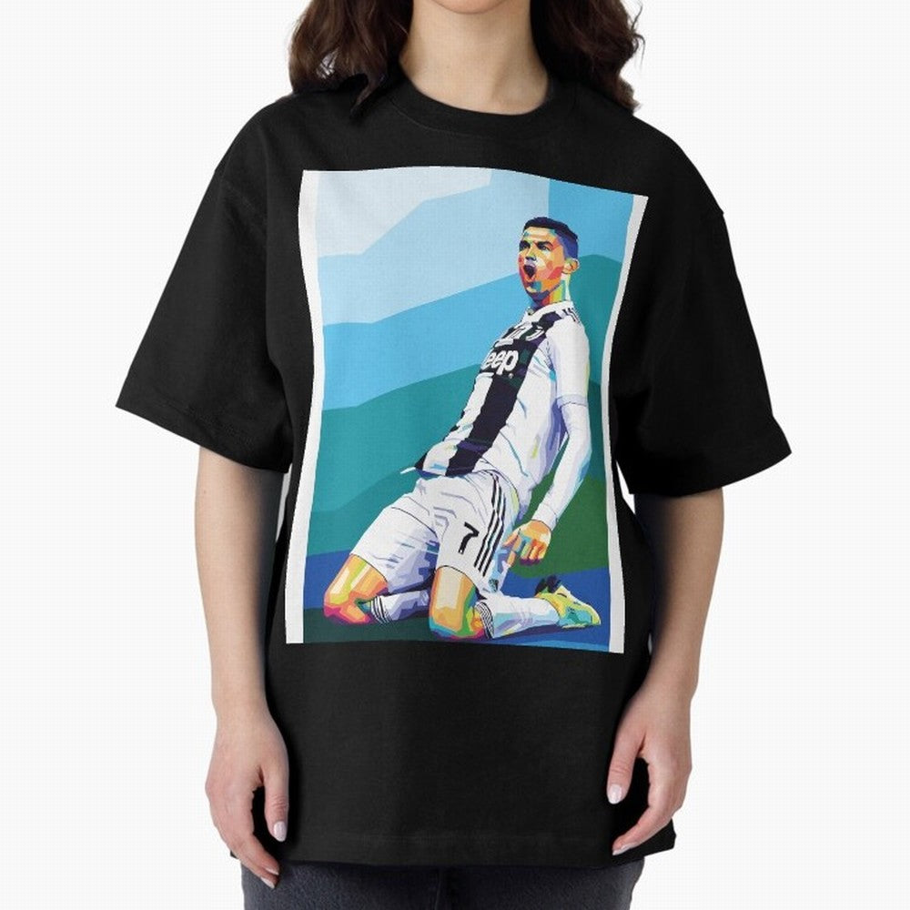 Cristiano Ronaldo Celebration Pop Art Graphic T-Shirt Back Your Heroes with Global Football Passion for FIFA World Cup 2026 Group Stage, Celebrating Messi and Cristiano Ronaldo, England and Germany, Stadium Chants, National Pride, Trophy Dreams and
