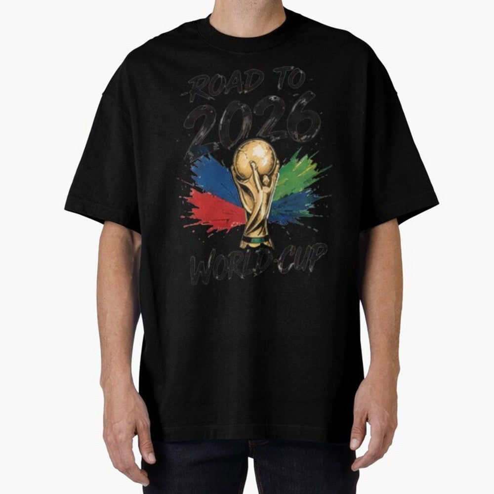 Road To 2026 World Cup Football Graphic Tee Classic T-Shirt Elevate the FIFA World Cup 2026 Group Stage Journey through Neymar, Haaland and Cristiano Ronaldo Highlights, Germany Pride, Football History, Final Match Energy, Crowd Noise and Once in a