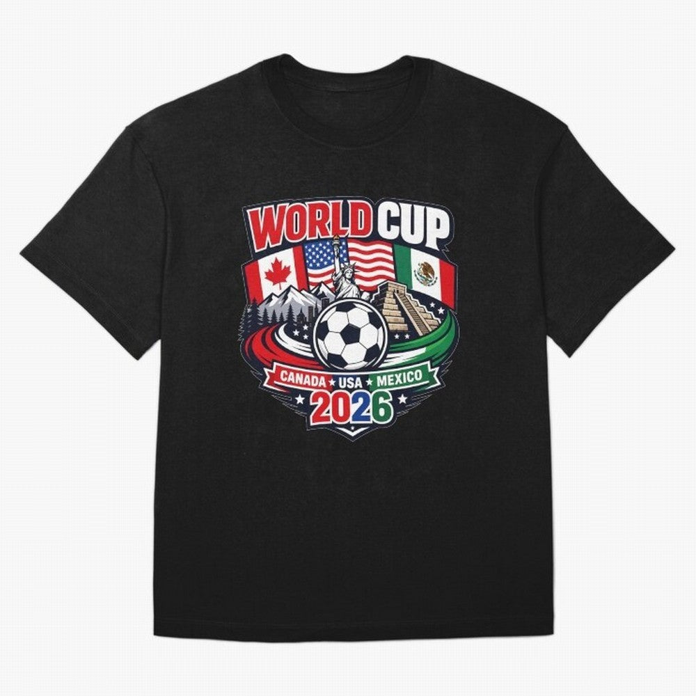 FIFA World Cup 2026 Classic T-Shirt Represent FIFA World Cup 2026 Group Stage Driven by Neymar, Haaland and Cristiano Ronaldo, Brazil Energy, Retro Football Energy, Iconic Rivalries, Trophy Chase Drama and Stadium Atmosphere; Ideal for Passionate