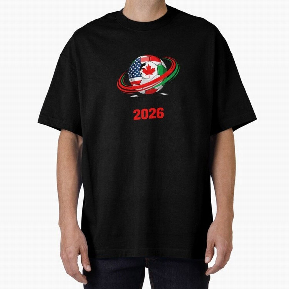 World Cup 2026, Soccer Ball, USA Canada Mexico Football Classic T-Shirt Fuel the Hype around Global Football Passion for FIFA World Cup 2026 USA Canada Mexico, Highlighting Cristiano Ronaldo, Portugal, Football Festival Excitement, Trophy