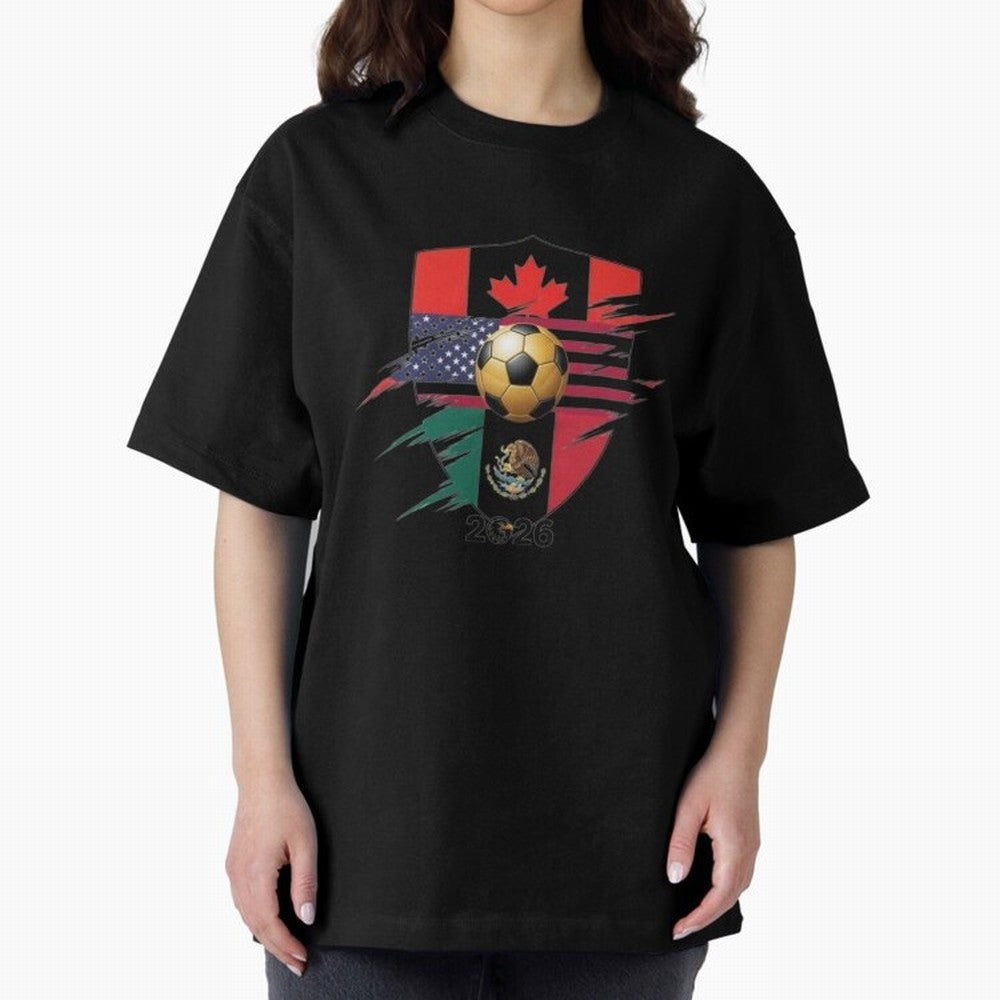 Golden Soccer Ball 2026 Host Nations Emblem Classic T-Shirt Unlock Match Day Hype around FIFA World Cup 2026, Cristiano Ronaldo, Haaland and CR7, Argentina and Brazil, Classic Soccer Heritage, Championship Pressure, Fan Loyalty and International