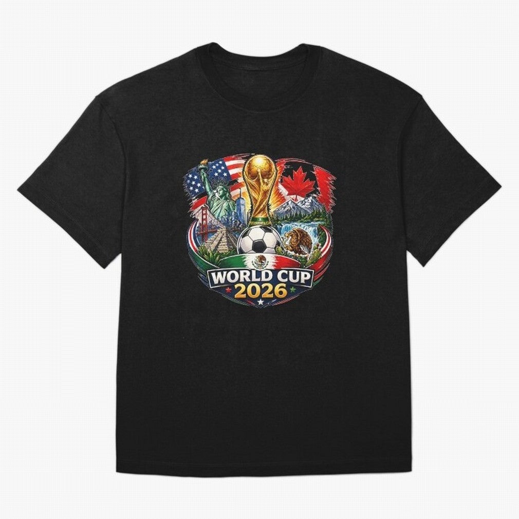 World Football 2026 USA Canada Mexico ¨C Soccer Fan Design Retro Travel Style Classic T-Shirt Keep the Match Day Mood of FIFA World Cup 2026 USA Canada Mexico for Fans of Haaland and Brazil, Portugal and Argentina, Bringing Match Day Excitement,