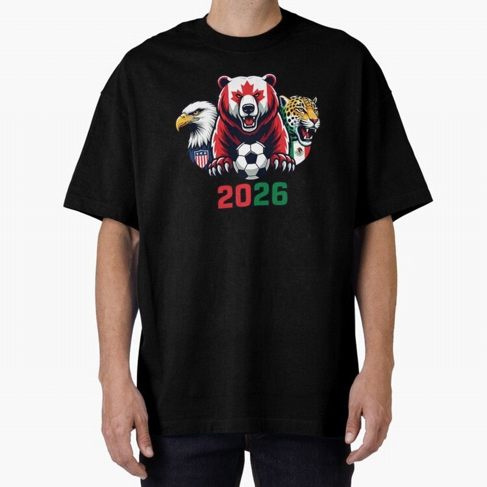 World Cup 2026 USA Canada Mexico Host Mascots Classic T-Shirt Discover the FIFA World Cup 2026 Group Stage Journey through Messi Highlights, Argentina, France and Brazil Pride, Sports Nostalgia, International Competition, Famous Players and