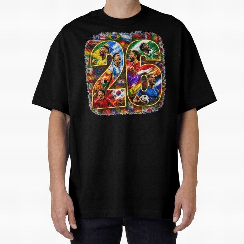 International Global Flags Soccer Football Classic T-Shirt Celebrate the Stars of Global Football Passion for FIFA World Cup 2026, Connected to Haaland, Argentina, France and Brazil, Football Festival Excitement, Trophy Ambitions, Country Rivalries