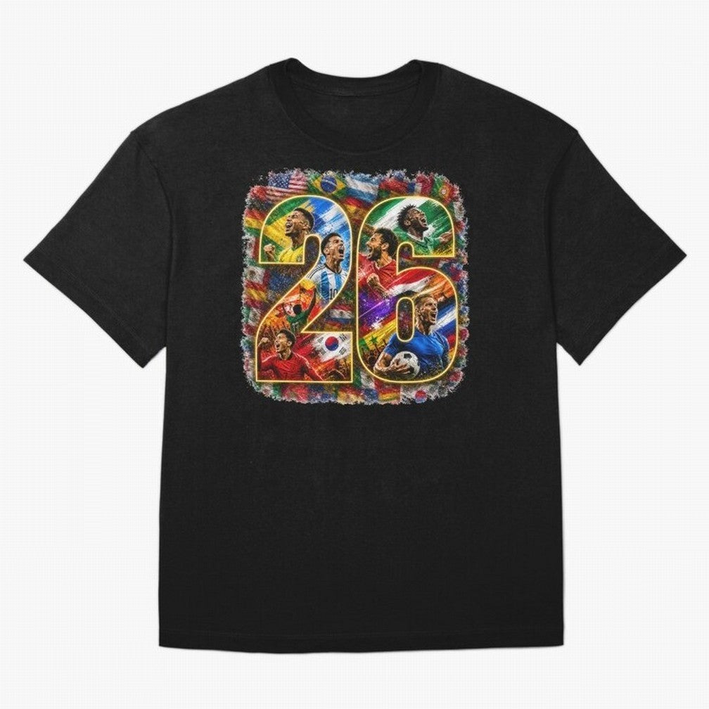 International Global Flags Soccer Football Classic T-Shirt Celebrate the Stars of Global Football Passion for FIFA World Cup 2026, Connected to Haaland, Argentina, France and Brazil, Football Festival Excitement, Trophy Ambitions, Country Rivalries