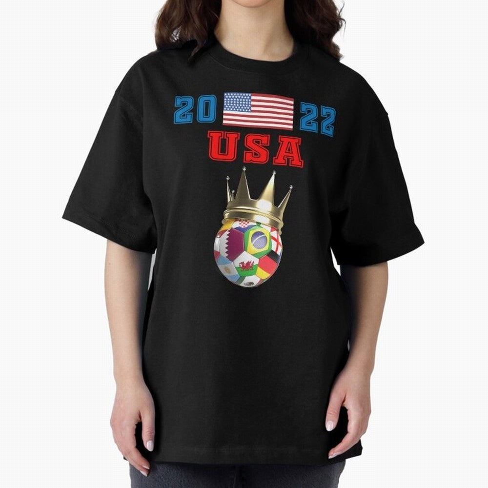 Keep Calm and support USA Football Flag Soccer Jersey Classic T-Shirt Turn Football Passion into Global Football Passion for FIFA World Cup 2026 USA Canada Mexico, Celebrating Cristiano Ronaldo, Haaland and CR7, Spain, Stadium Chants, National