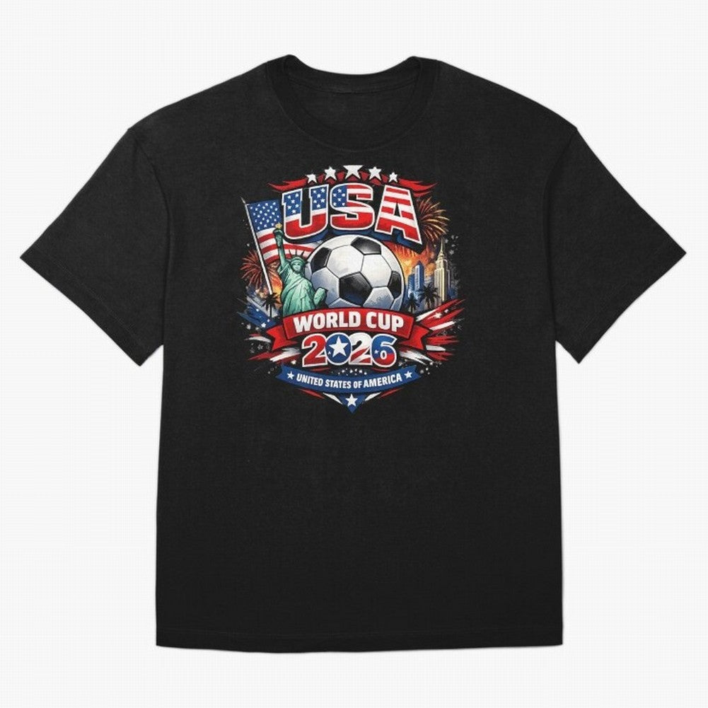 USA World Cup 2026 Soccer Graphic ¨C Patriotic Football Fan Art Classic T-Shirt Elevate Global Football Passion for FIFA World Cup 2026 Group Stage, Made for Messi, England, France and Netherlands, Stadium Memories, Football Loyalty, International