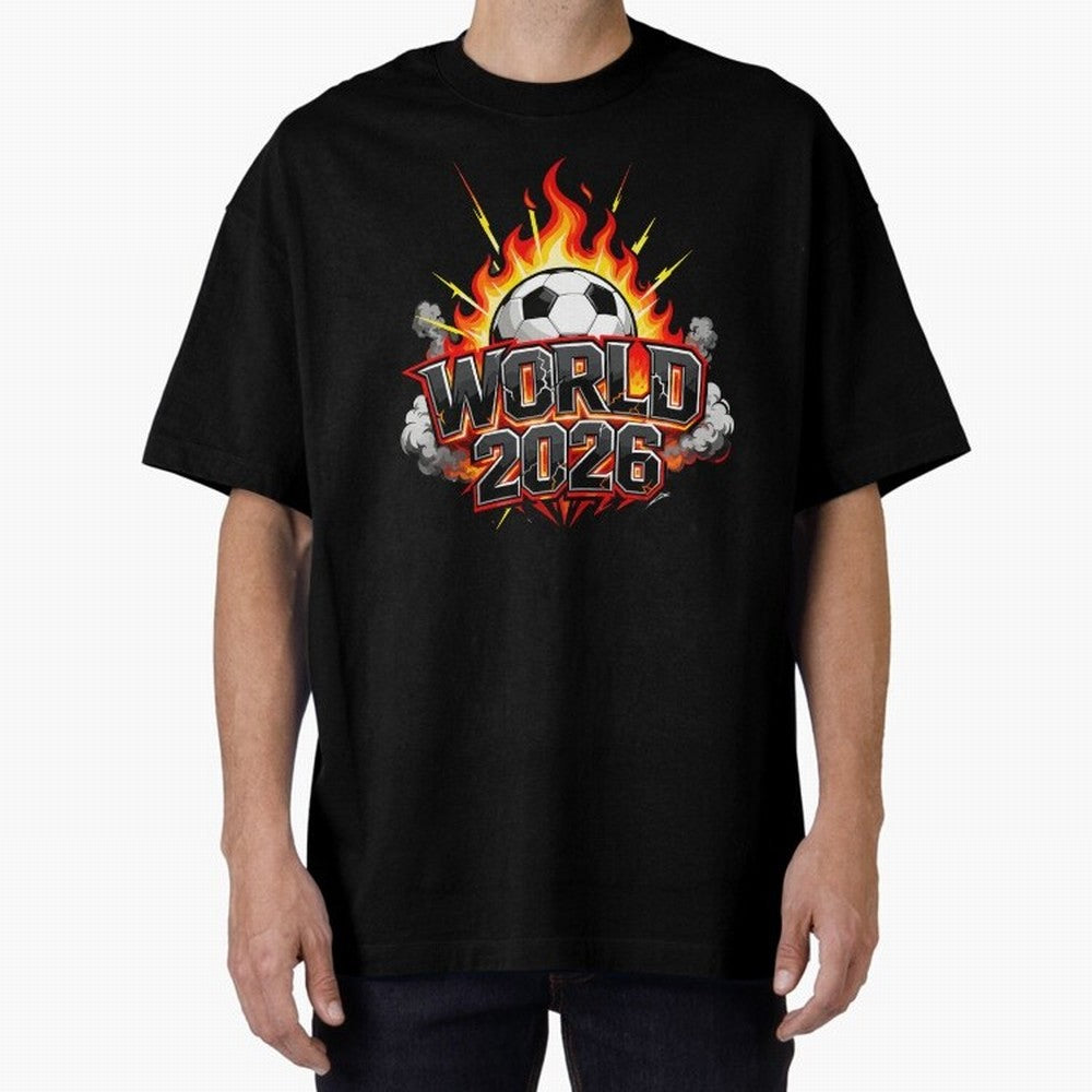 World 2026 Soccer Ball On Fire Football Tournament Classic T-Shirt Turn Up for Match Day Hype around FIFA World Cup 2026, Haaland and Mbappe, Spain, Tournament Hype, Historic Matchups, Family Viewing Parties and Global Sports Pride; Created for