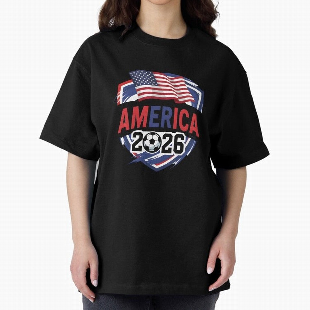 America World Cup 2026 ¨C USA Football Classic T-Shirt Relive the Noise and Pride of Global Football Passion for FIFA World Cup 2026 USA Canada Mexico, Inspired by Haaland and Mbappe, Spain, Stadium Chants, National Pride, Trophy Dreams and