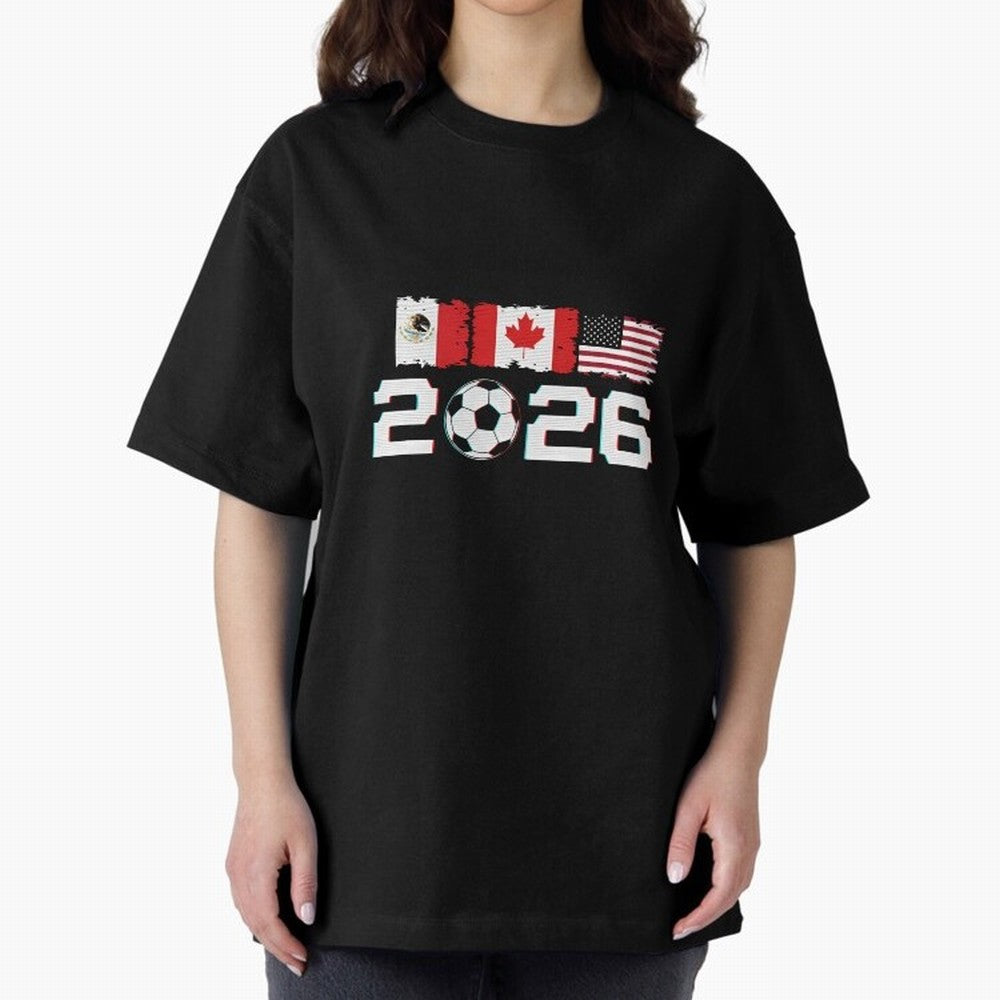 Glitched United 2026 Cup - North America Emblem Part 2 T-Shirt_82924673 Classic T-Shirt Honor the Beautiful Game during FIFA World Cup 2026 USA Canada Mexico Filled with Cristiano Ronaldo, Germany Energy, Stadium Chants, National Pride, Trophy