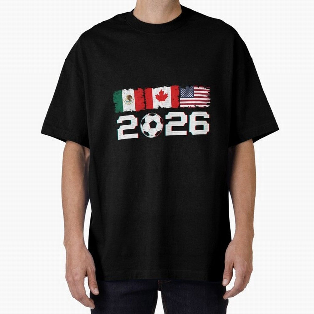 Glitched United 2026 Cup North America Emblem Part Classic T-Shirt Remember Iconic Moments from Match Day Hype around FIFA World Cup 2026, Cristiano Ronaldo, Brazil, Soccer Culture, Superstar Moments, National Team Dreams and Competitive Fire;