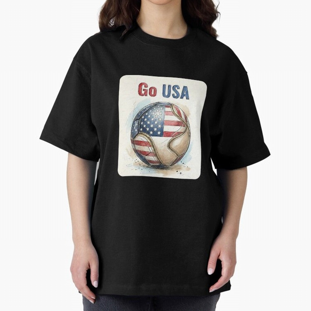 Go USA Soccer Ball Flag | American Football Fan Graphic Tee Classic T-Shirt Celebrate Fan Culture around FIFA World Cup 2026 USA Canada Mexico Spirit, Centered on Argentina and Brazil, Cristiano Ronaldo, Championship Spirit, Famous Goals, Roaring