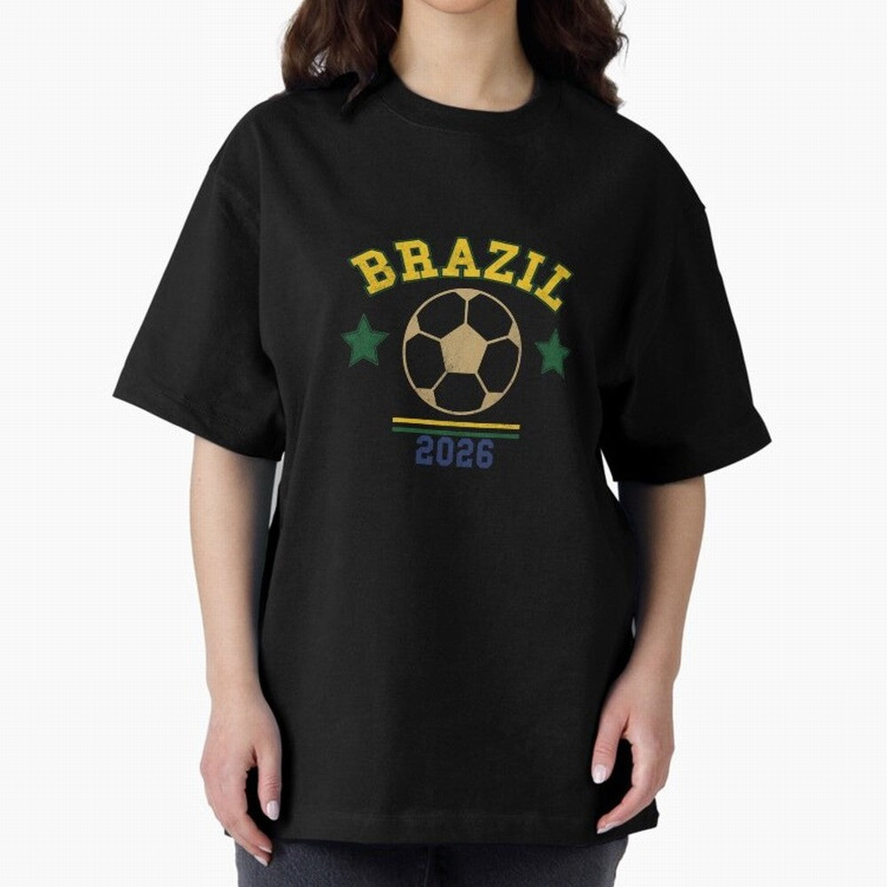 Brazil 2026 ¡ª Vintage Soccer Tee Classic T-Shirt Carry the Colors and Pride of FIFA World Cup 2026 USA Canada Mexico for Fans of CR7 and England, France and Netherlands, Bringing Match Day Excitement, Supporter Culture, Golden Goals and Global