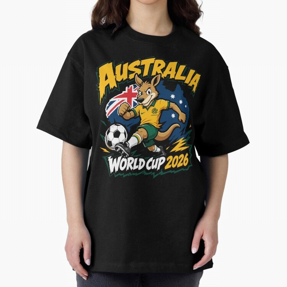 Australia World Cup 2026 Soccer Kangaroo Fan Design Classic T-Shirt Relive Match Day Hype around FIFA World Cup 2026 USA Canada Mexico, Neymar, England, France and Netherlands, Champion Mindset, Group Stage Buzz, Knockout Tension and Passionate Fan