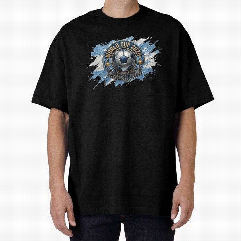 World Cup 2026 Argentina Soccer Ball Paint Splash Classic T-Shirt Share Match Day Hype around FIFA World Cup 2026 USA Canada Mexico, Messi, Neymar and Mbappe, Argentina and Brazil, Sports Nostalgia, International Competition, Famous Players and